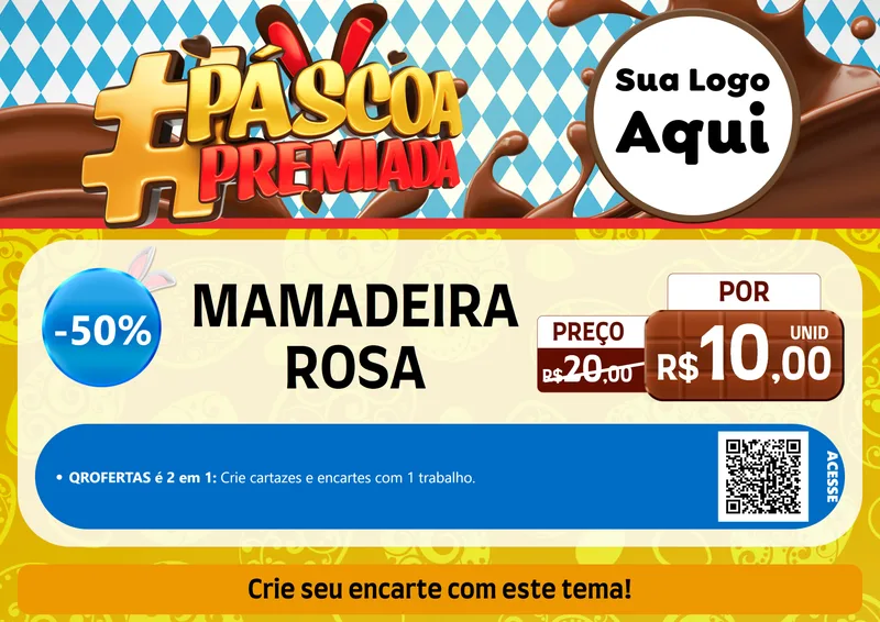Modelo de Cartaz para Cartaz A4 Horizontal com o tema Páscoa Premiada para Bebês