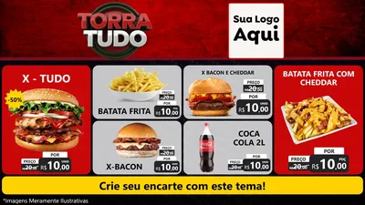 Modelo de TV para TV Horizontal com o tema Torra Tudo para Hamburgueria
