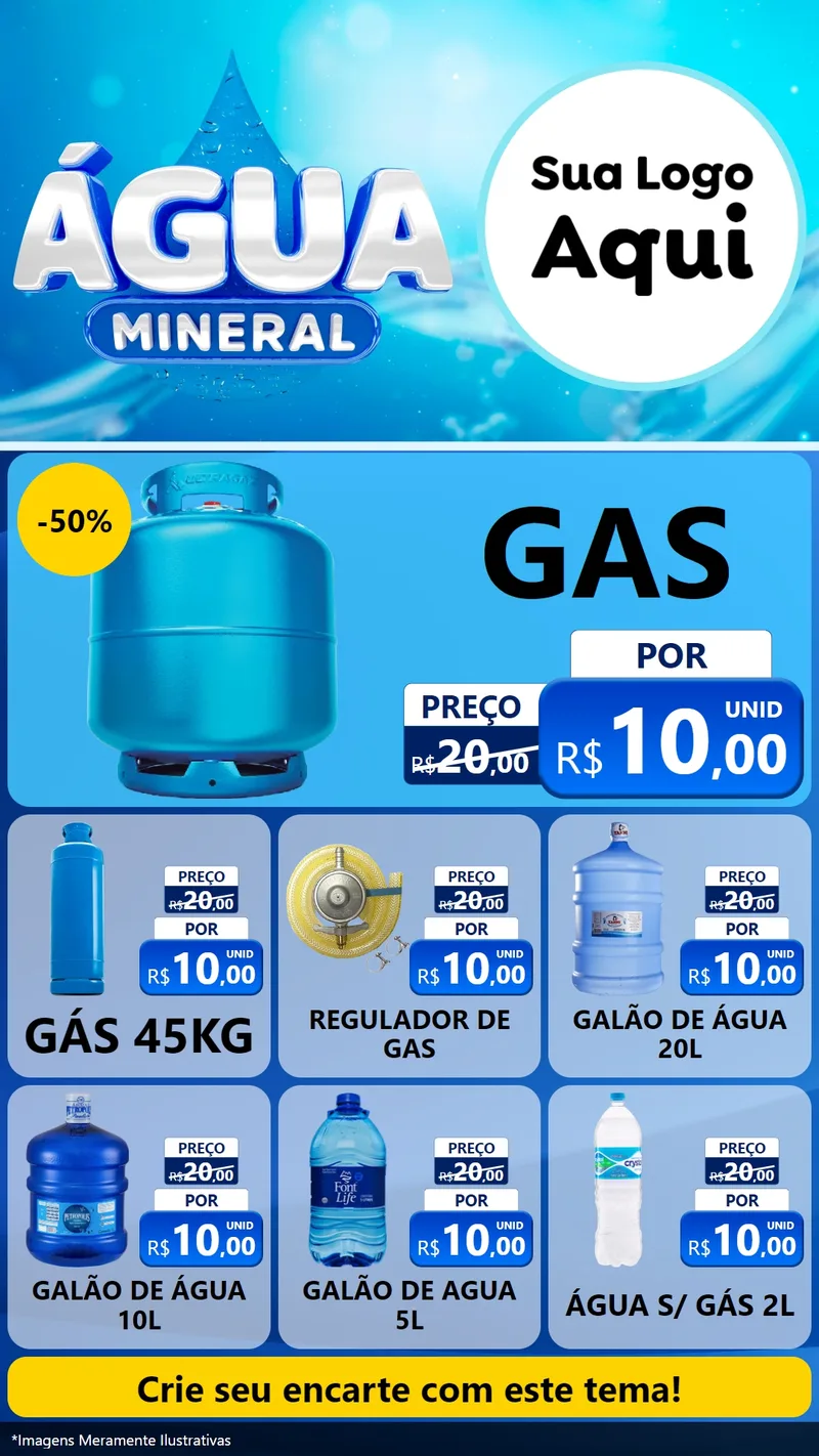 Modelo de Rede Social para Stories com o tema Água Mineral para Água e gás