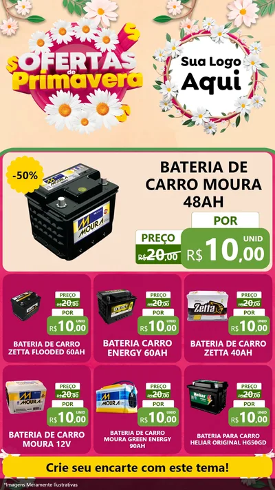 Modelo de Rede Social para Stories com o tema Ofertas de Primavera para Baterias Elétricas