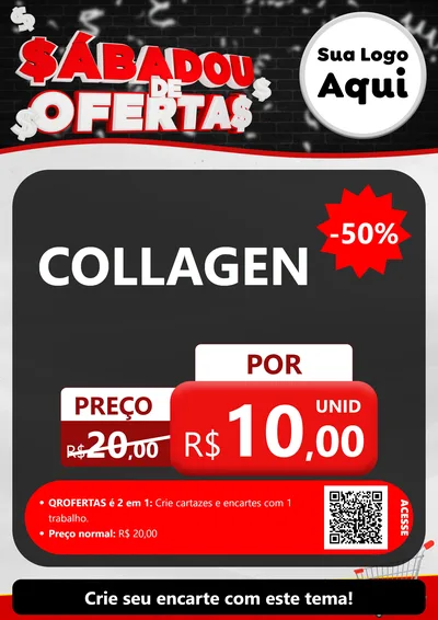 Modelo de Cartaz para Cartaz A4 Vertical com o tema Sabadou de Ofertas para Suplementos alimentares