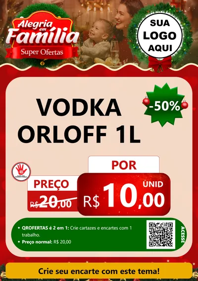 Modelo de Cartaz para Cartaz A4 Vertical com o tema Alegria Em Família - Super Ofertas para Distribuidora de bebidas