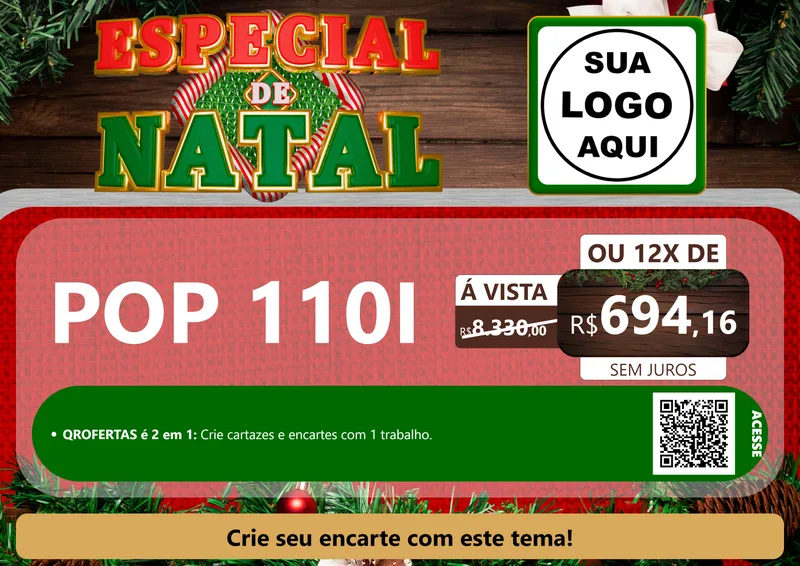 Modelo de Cartaz para Cartaz A4 Horizontal com o tema Especial de Natal para Concessionaria de Motos