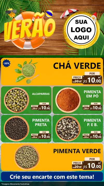 Modelo de TV para TV Vertical com o tema Verão para Produtos Naturais