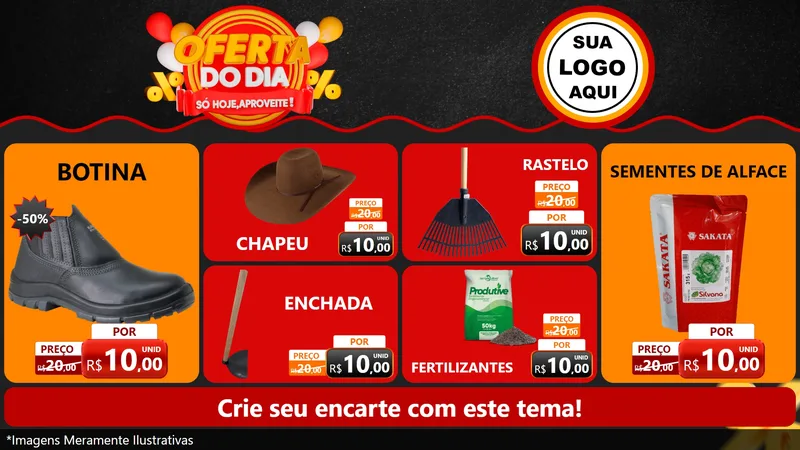 Modelo de TV para TV Horizontal com o tema Oferta do Dia - Só hoje, Aproveite! para Agropecuária