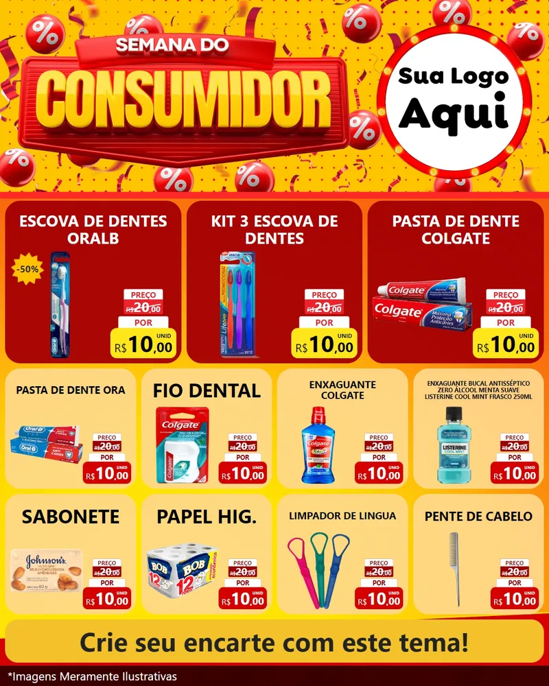 Modelo de Rede Social para Feed Instagram com o tema Semana do Consumidor para Higiene Pessoal