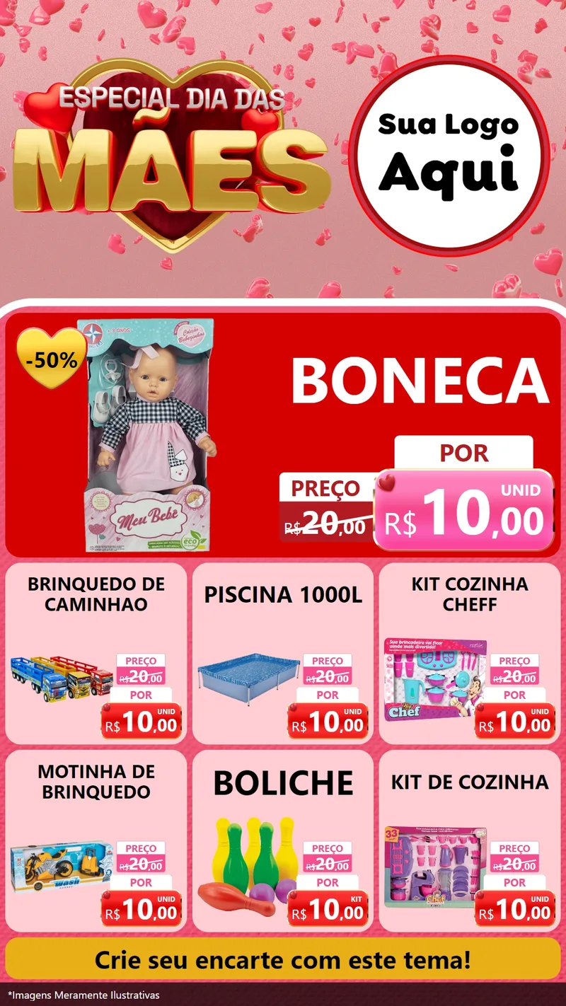 Modelo de Rede Social para Stories com o tema Especial Dia Das Mães para Brinquedos