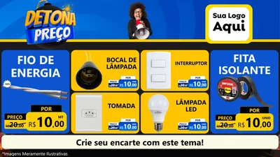 Modelo de TV para TV Horizontal com o tema Detona Preços para Materiais Elétricos