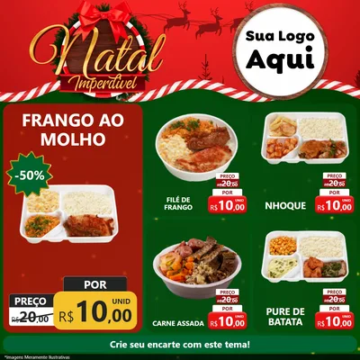 Modelo de Rede Social para Feed Facebook com o tema Natal Imperdível para Restaurante