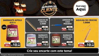 Modelo de TV para TV Horizontal com o tema Semana do Cliente para Armarinho e Aviamentos