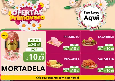 Modelo de Encarte para Encarte A4 Horizontal com o tema Ofertas de Primavera para Frios e Laticínios