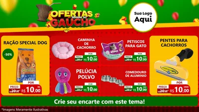 Modelo de TV para TV Horizontal com o tema Ofertas Semana Do Gaúcho para Pet Shop