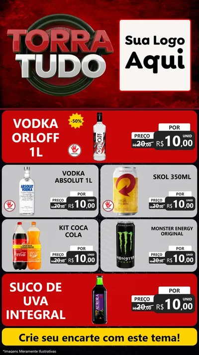 Modelo de TV para TV Vertical com o tema Torra Tudo para Distribuidora de bebidas