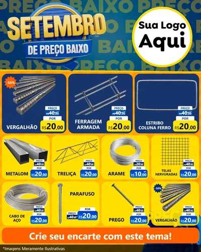 Modelo de Rede Social para Feed Instagram com o tema Setembro De Preço Baixo para Ferragens