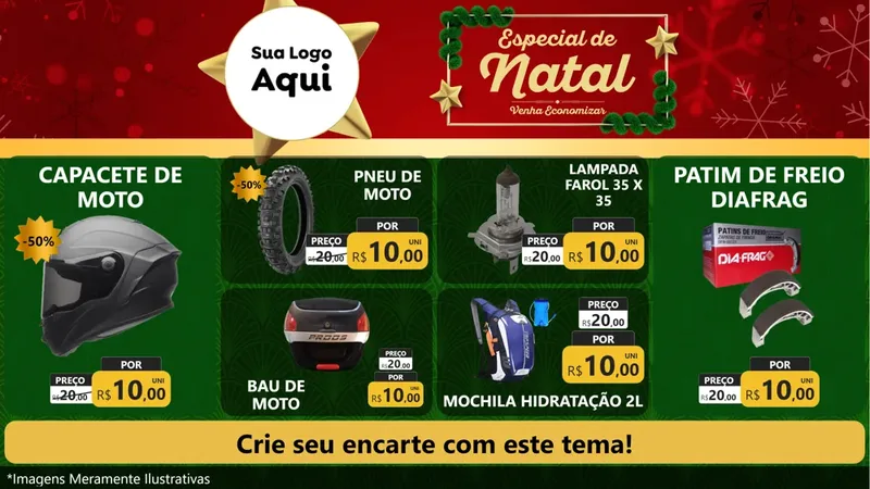 Modelo de TV para TV Horizontal com o tema Especial de Natal para Moto peças