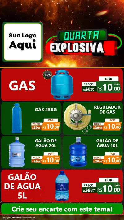 Modelo de TV para TV Vertical com o tema Quarta Explosiva para Água e gás