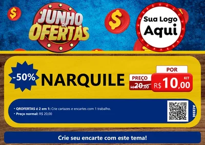 Modelo de Cartaz para Cartaz A4 Horizontal com o tema Junho de Ofertas para Tabacaria