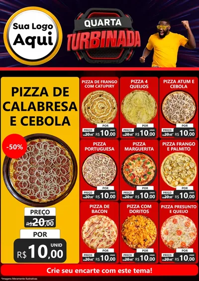 Modelo de Encarte para Encarte A4 Vertical com o tema Quarta Turbinada para Pizzaria
