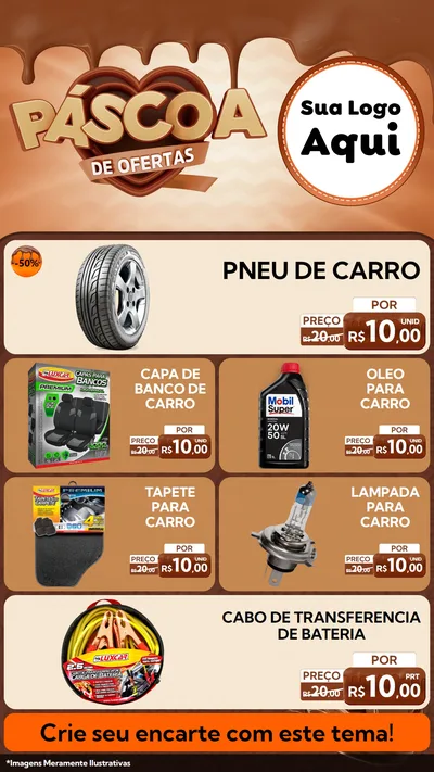 Modelo de TV para TV Vertical com o tema Páscoa de Ofertas para Auto peças