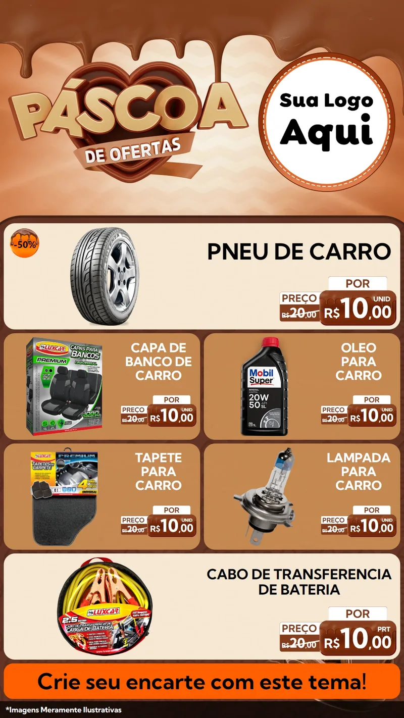 Modelo de TV para TV Vertical com o tema Páscoa de Ofertas para Auto peças