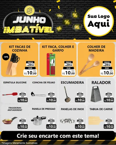 Modelo de Rede Social para Feed Instagram com o tema Junho Imbatível para Utilidades Domésticas