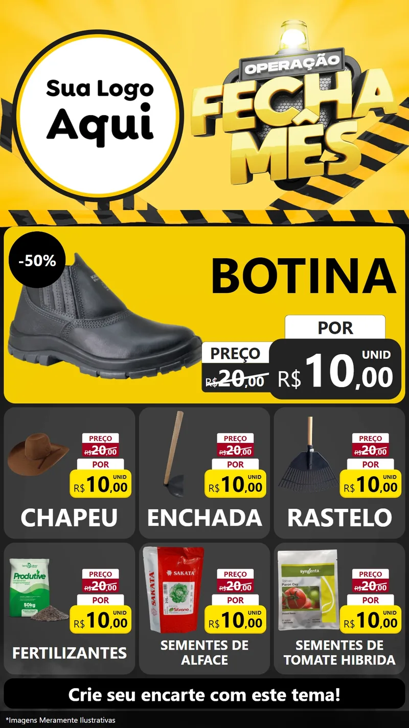 Modelo de Rede Social para Stories com o tema Operação Fecha Mês para Agropecuária