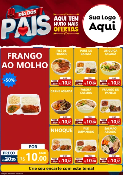 Modelo de Encarte para Encarte A4 Vertical com o tema Dia dos Pais para Restaurante