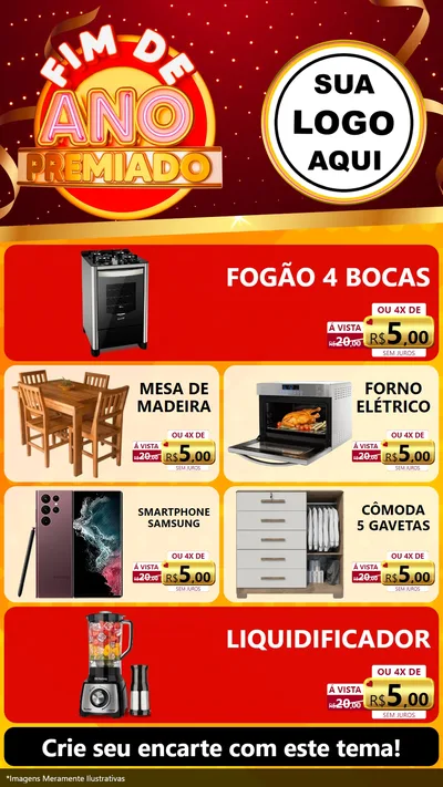 Modelo de TV para TV Vertical com o tema Fim de Ano Premiado para Móveis e Eletro