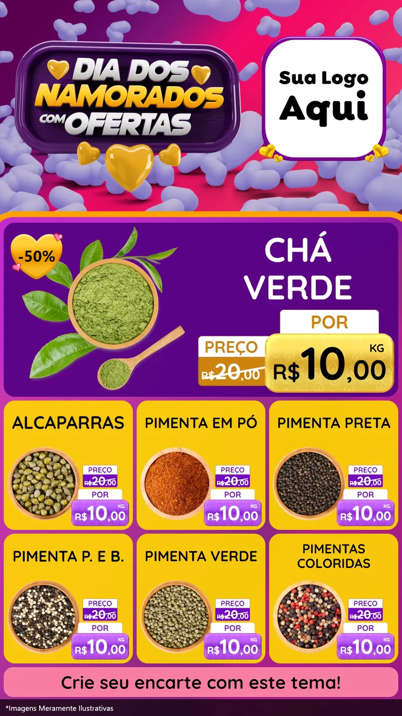 Modelo de Rede Social para Stories com o tema Dia Dos Namorados Com Ofertas para Produtos Naturais