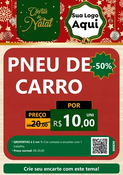 Modelo de Cartaz para Cartaz A4 Vertical com o tema Natal de Ofertas para Auto peças