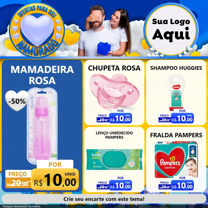 Modelo de Rede Social para Feed Facebook com o tema Ofertas Para Seu Namorado para Bebês
