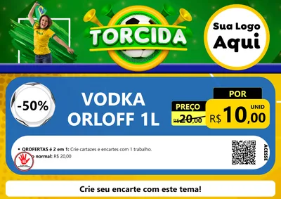 Modelo de Cartaz para Cartaz A4 Horizontal com o tema Torcida para Distribuidora de bebidas