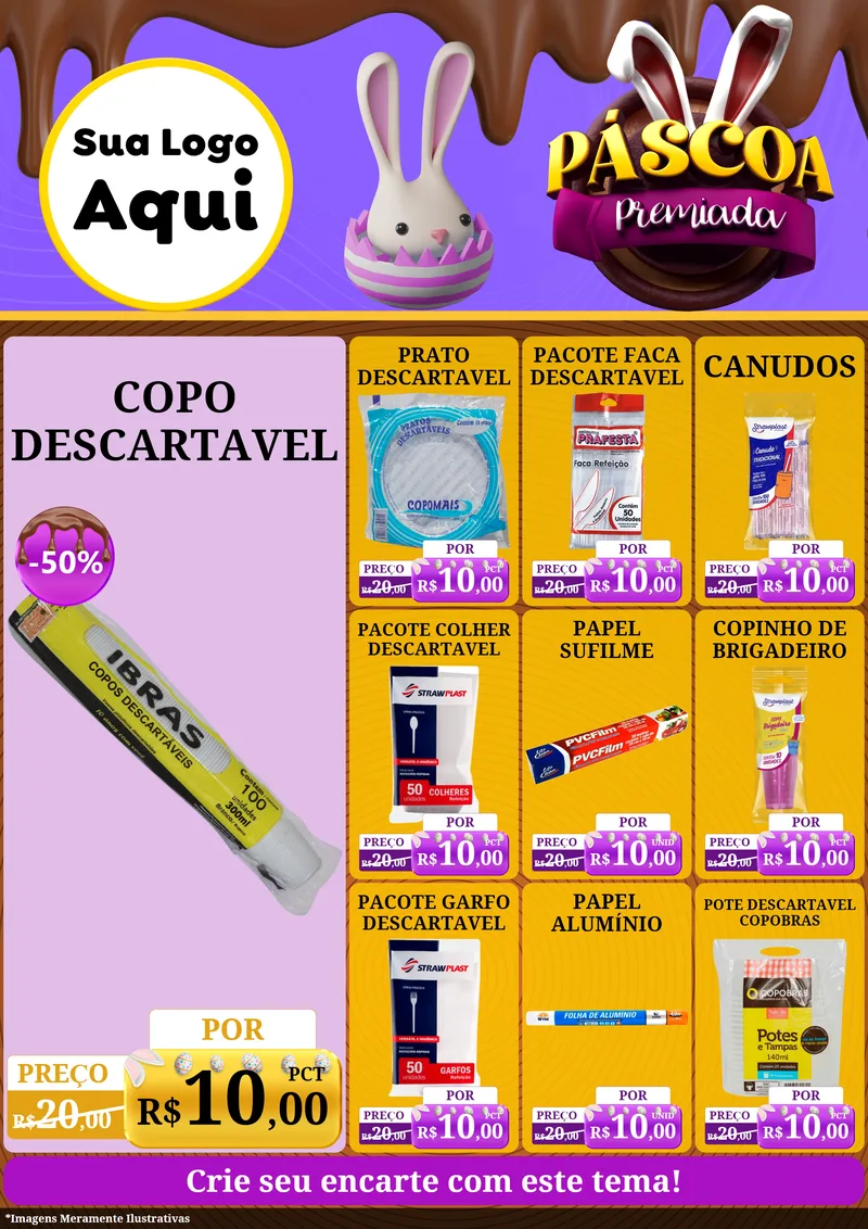 Modelo de Encarte para Encarte A4 Vertical com o tema Páscoa Premiada para Embalagens