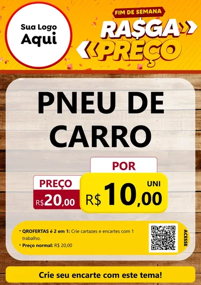 Modelo de Cartaz para Cartaz A4 Vertical com o tema Fim de Semana Rasga Preços para Auto peças