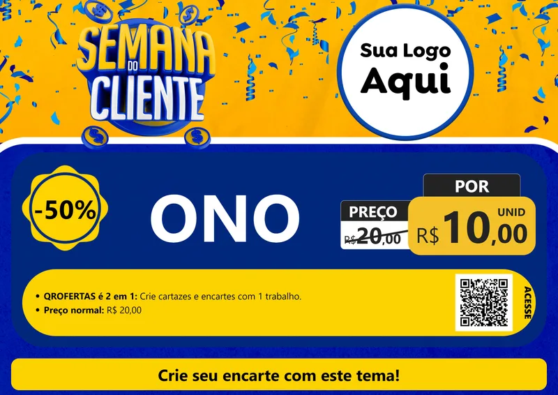 Modelo de Cartaz para Cartaz A4 Horizontal com o tema Semana do Cliente para Óticas