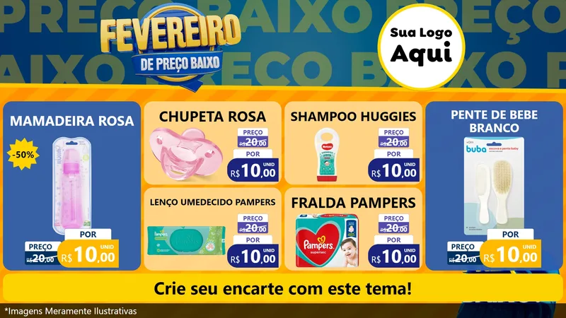 Modelo de TV para TV Horizontal com o tema Fevereiro de Preço Baixo para Bebês