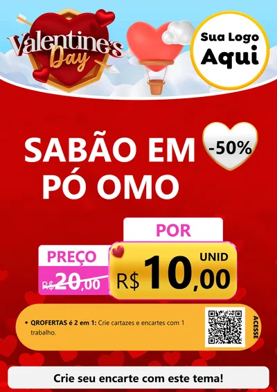 Modelo de Cartaz para Cartaz A4 Vertical com o tema Valentine's Day para Produtos de Limpeza