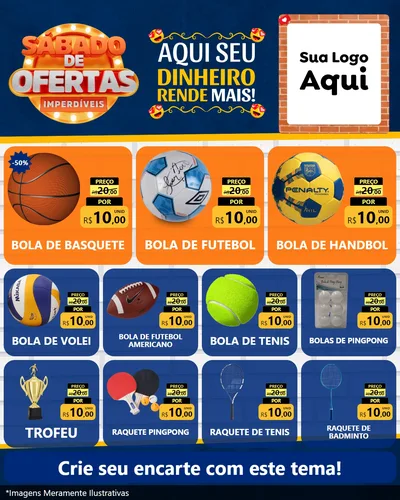 Modelo de Rede Social para Feed Instagram com o tema Sábado de Ofertas Imperdíveis para Artigos Esportivos