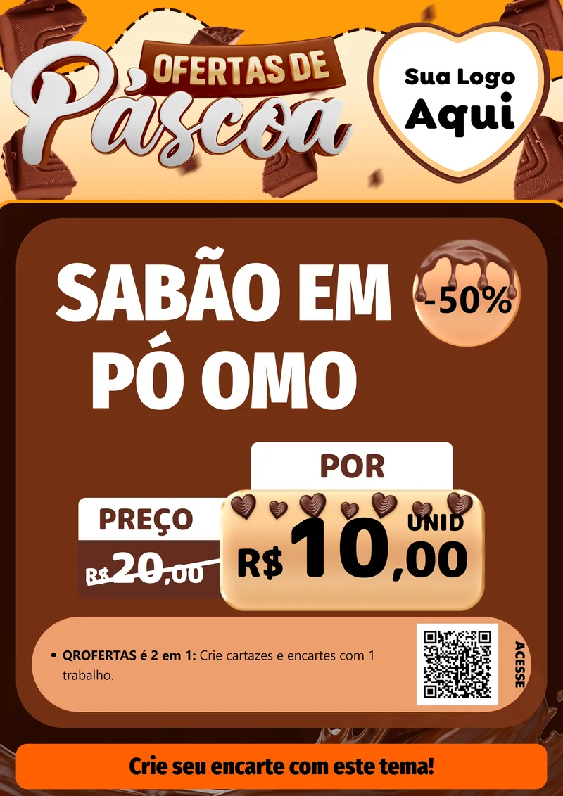 Modelo de Cartaz para Cartaz A4 Vertical com o tema Ofertas de Páscoa para Produtos de Limpeza