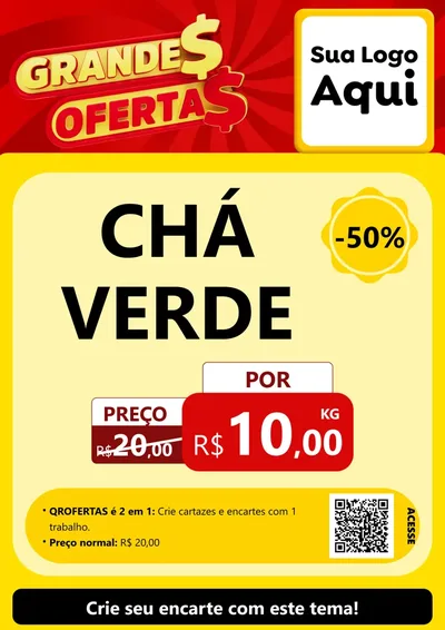 Modelo de Cartaz para Cartaz A4 Vertical com o tema Grandes Ofertas para Produtos Naturais