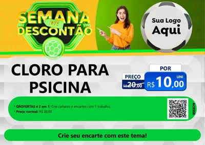 Modelo de Cartaz para Cartaz A4 Horizontal com o tema Semana de Descontão - Copa para Produtos para Piscina