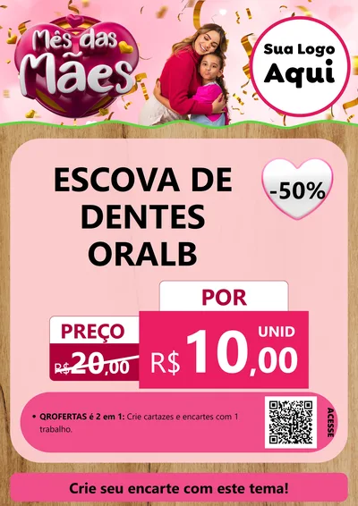 Modelo de Cartaz para Cartaz A4 Vertical com o tema Mês das Mães para Higiene Pessoal