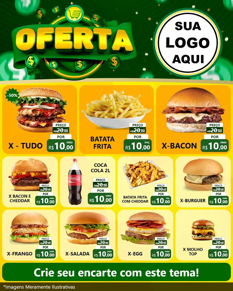 Modelo de Rede Social para Feed Instagram com o tema Oferta para Hamburgueria