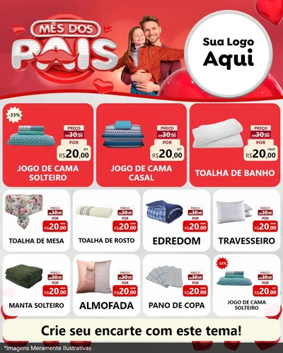 Modelo de Rede Social para Feed Instagram com o tema Mês dos Pais para Cama, Mesa e Banho