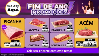 Modelo de TV para TV Horizontal com o tema Fim de Ano Promoções para Açougue