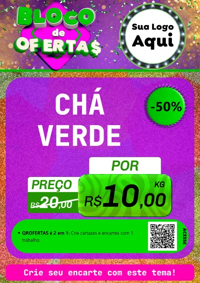 Modelo de Cartaz para Cartaz A4 Vertical com o tema Bloco de Ofertas para Produtos Naturais