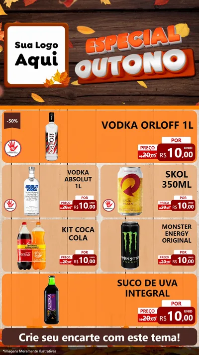 Modelo de TV para TV Vertical com o tema Especial Outono para Distribuidora de bebidas