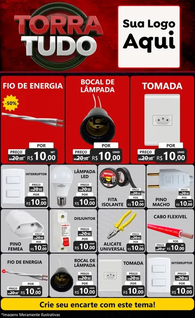Modelo de Encarte para Encarte Grande com o tema Torra Tudo para Materiais Elétricos