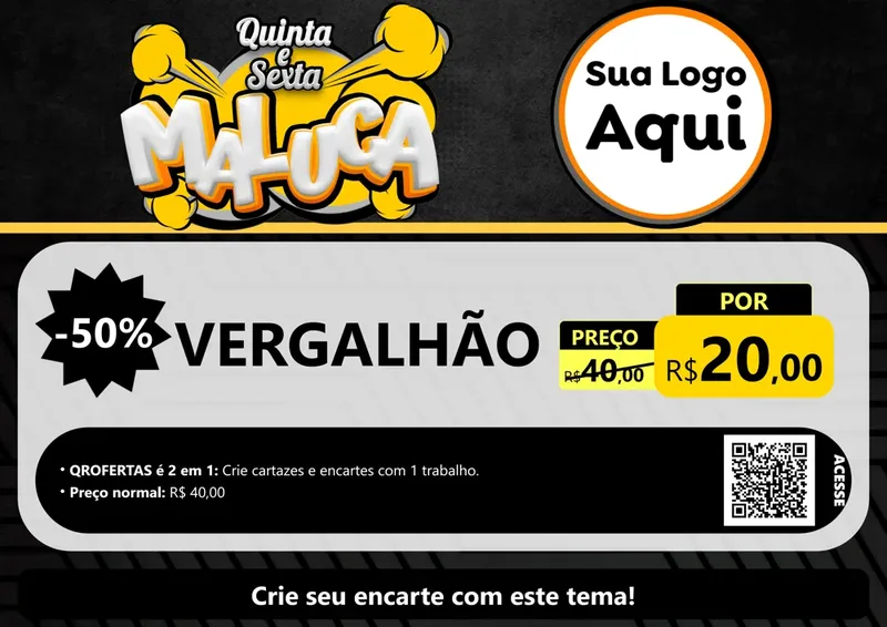 Modelo de Cartaz para Cartaz A4 Horizontal com o tema Quinta e Sexta Maluca para Ferragens
