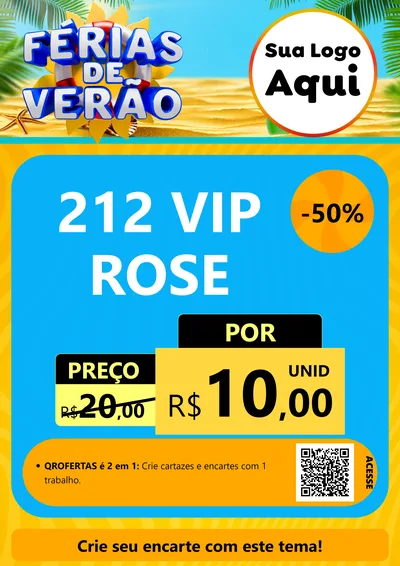 Modelo de Cartaz para Cartaz A4 Vertical com o tema Férias de Verão para Perfumes